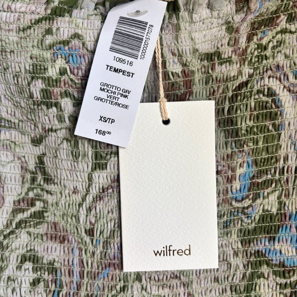 Aritzia Wilfred Tempest long sleeve smocked mini dress XS - Picture 3 of 6